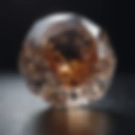 A close-up view of a natural diamond showcasing its clarity and brilliance