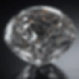 Close-up view of a diamond's facets showcasing its brilliance