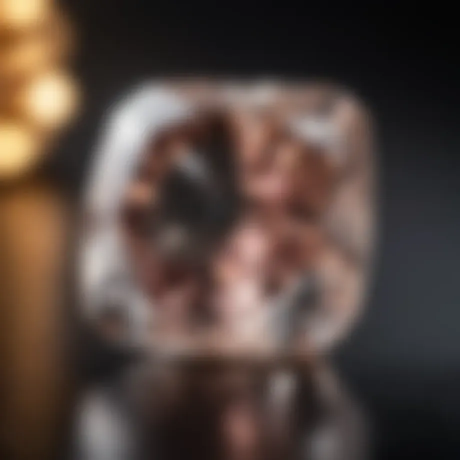 Close-up view of a phenakite gemstone showcasing its clarity and brilliance