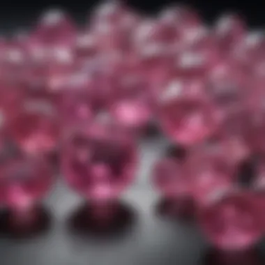 A collection of different pink sapphires showcasing their rarity