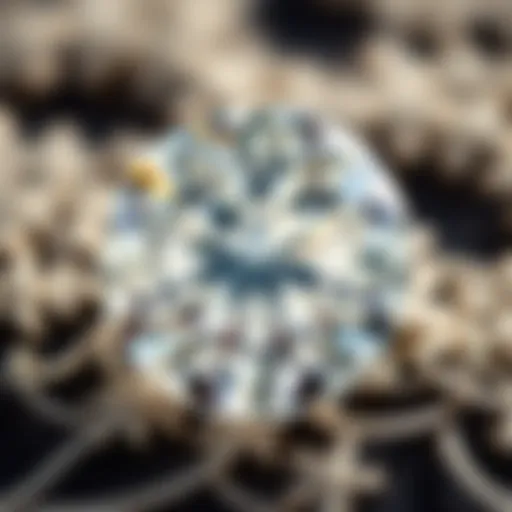 Close-up of a four carat diamond showcasing its brilliant cut