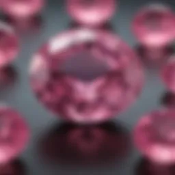 Close-up view of synthetic pink sapphire showcasing its vibrant color and clarity