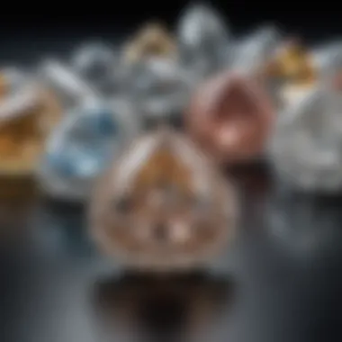 An elegant display of various trillion cut diamonds set in jewelry