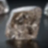 Close-up of a trillion cut diamond displaying its unique facets