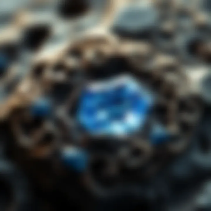 Sapphire Formation Process in Earth's Crust A visual representation of sapphire's formation process within the Earth’s crust