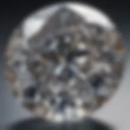 Close-up view of an SI quality diamond showcasing its clarity and brilliance
