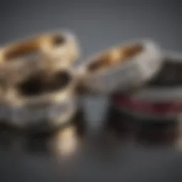 Diverse wedding band widths displayed elegantly