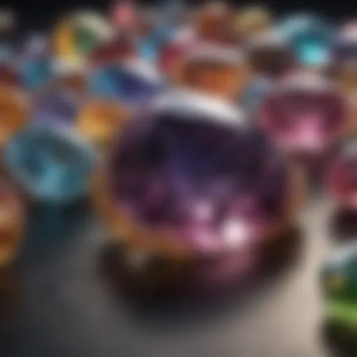 Close-up of sparkling gemstones showcasing TCW