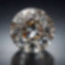A close-up view of a 3.5 carat diamond showcasing its brilliant cut