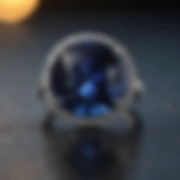 Close-up of sapphire gemstone with clarity grading