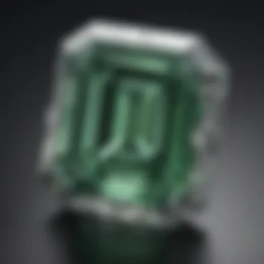 Diagram illustrating the optical properties of emerald cut diamonds