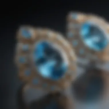 Blue Topaz in Jewelry Design Market display of blue topaz jewelry highlighting various settings