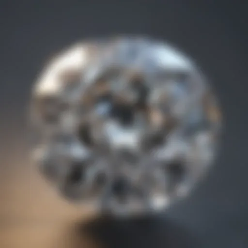 Close-up view of a moissanite diamond showcasing its brilliance and clarity