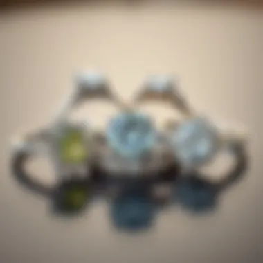 An elegant display of various engagement ring styles showcasing unique designs.