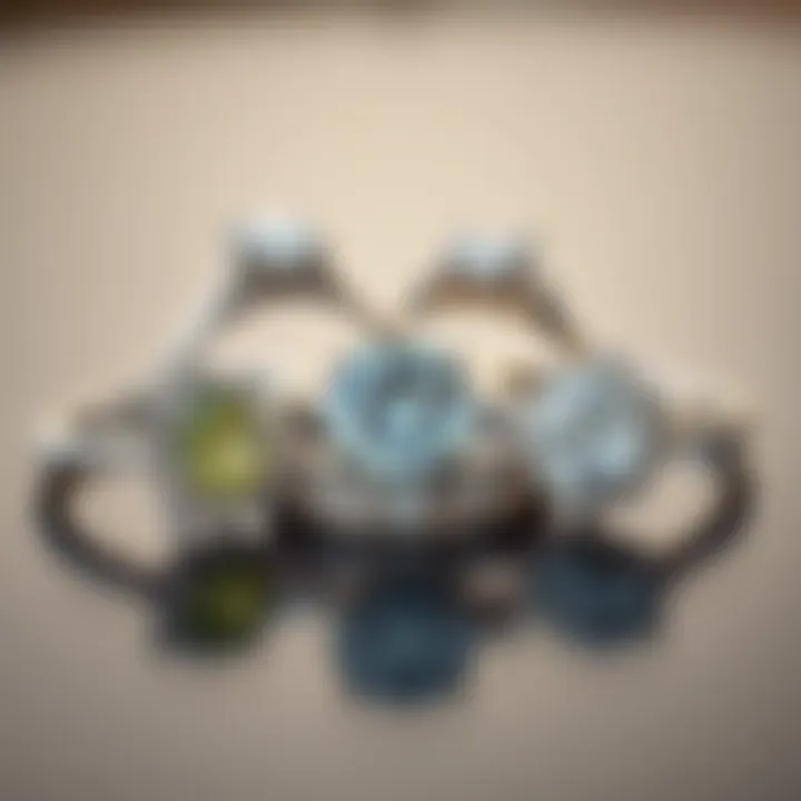 An elegant display of various engagement ring styles showcasing unique designs.