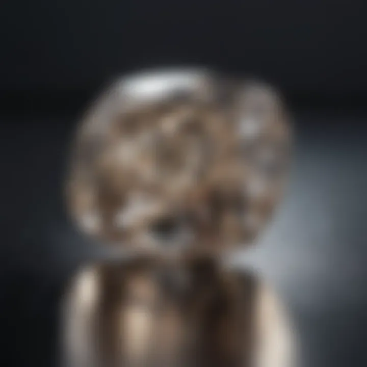 Close-up view of a cushion cut diamond showcasing its brilliance