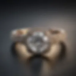 A close-up view of a sparkling engagement ring featuring a brilliant cut diamond.