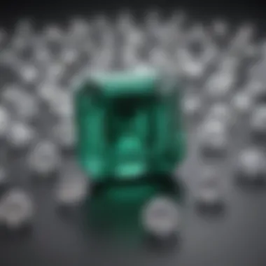 Emerald Cut Carat Size Chart A chart illustrating various carat sizes of emerald cut diamonds