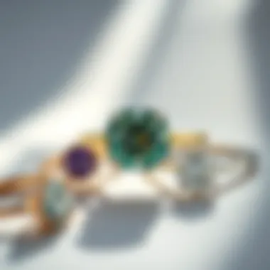 An artistic arrangement of alternative engagement ring options, showcasing unique designs.