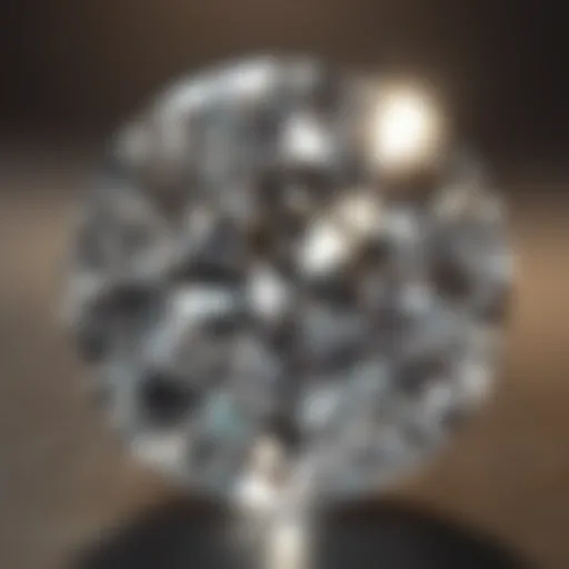 Close-up view of a round diamond showcasing its girdle characteristics