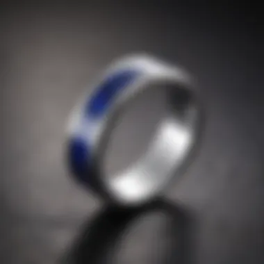 Cobalt Wedding Band: A Perfect Blend of Beauty and Durability Durable cobalt wedding band placed on a textured surface