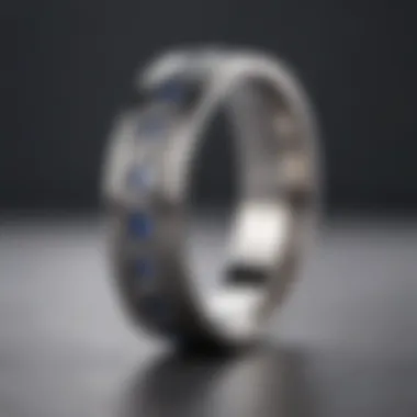 Stylish titanium wedding band with a unique pattern