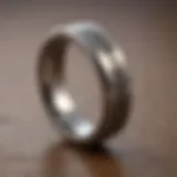 Close-up of tungsten wedding band showcasing its sleek design