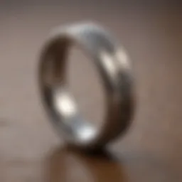 Close-up of tungsten wedding band showcasing its sleek design