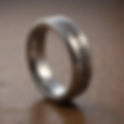 Close-up of tungsten wedding band showcasing its sleek design