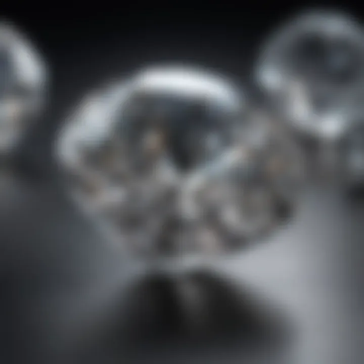 A close-up view showcasing the brilliance and cut of a diamond, highlighting the aesthetic appeal.