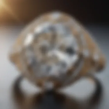 A luxurious ring featuring a prominently sized diamond, emphasizing the significance of size in jewelry.