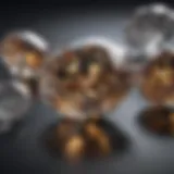 A stunning display of various diamond sizes arranged elegantly on a plush surface.