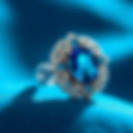 A close-up view of a Blue Nile ring showcasing intricate craftsmanship.