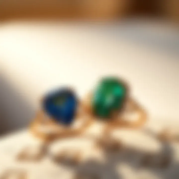 A selection of ethically sourced gemstones used in jewelry.
