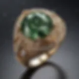 Close-up view of a pear shaped ring highlighting its unique design