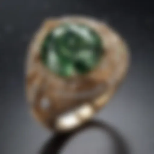 Close-up view of a pear shaped ring highlighting its unique design