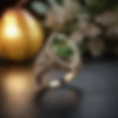 Elegance of Pear Shaped Ring in Luxury An elegant pear shaped ring displayed in a luxurious setting