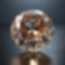 Close-up of a diamond showcasing its depth and brilliance under natural light