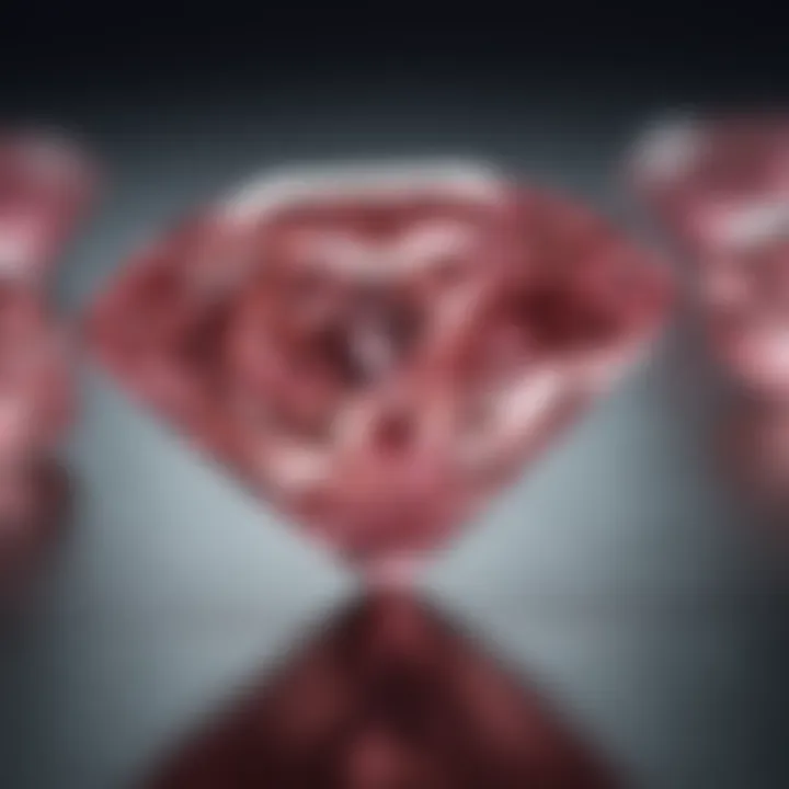 A close-up view of a stunning pink diamond showcasing its unique color and brilliance