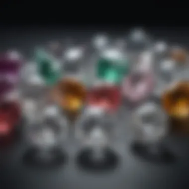 Carat Weight Selection A selection of diamonds of different carat weights