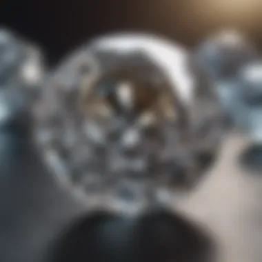 Diamond Clarity Close-Up A close-up of diamond inclusions illustrating clarity