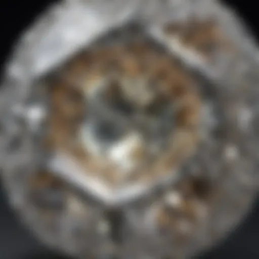 Close-up view of an old European cut diamond showcasing its unique facets