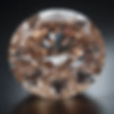 Close-up of a two carat diamond showcasing its brilliance and clarity