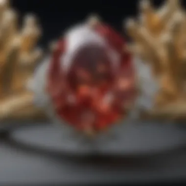 Close-up of the intricate craftsmanship involved in the six prong setting.