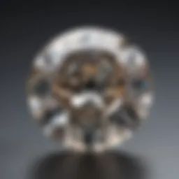 Visual representation of a one-carat diamond alongside measurement guide