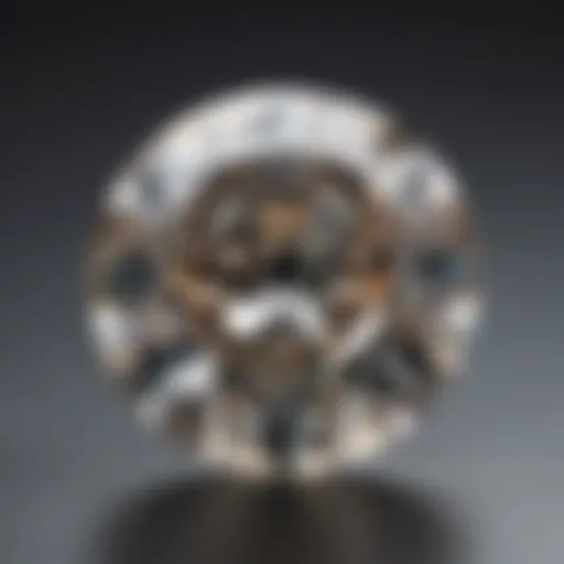 Visual representation of a one-carat diamond alongside measurement guide
