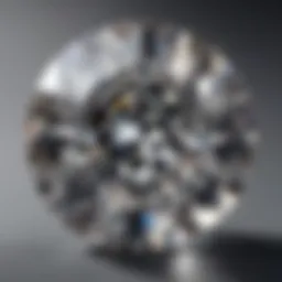 Close-up view of a 6mm round diamond showcasing its brilliance and facets