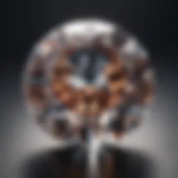 Close-up view of a brilliant cut diamond