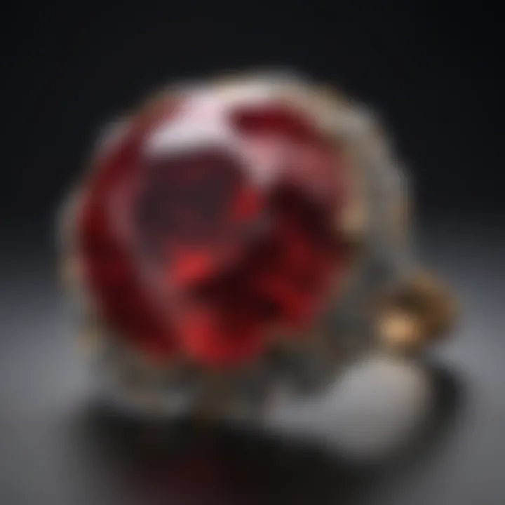 A certified ruby resting on a velvet surface, emphasizing the importance of certification in valuation.