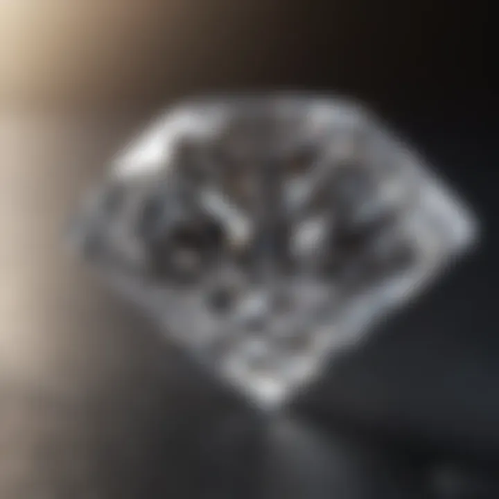 Close-up of diamond grading criteria showcasing clarity